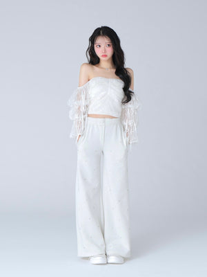 Candy sleeve lace tops(eme10708)