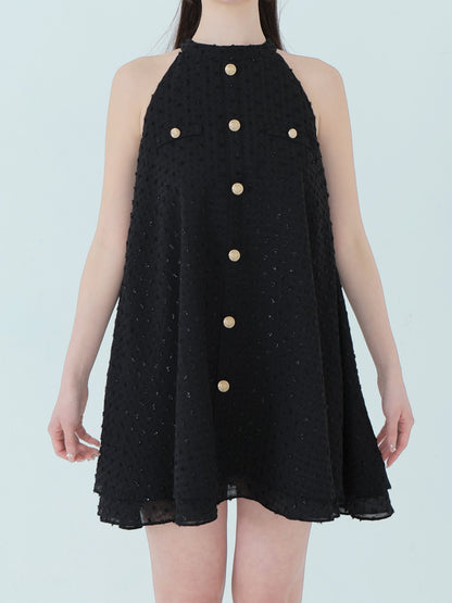 Helter neck ribbon mini onepiece(eme10537)