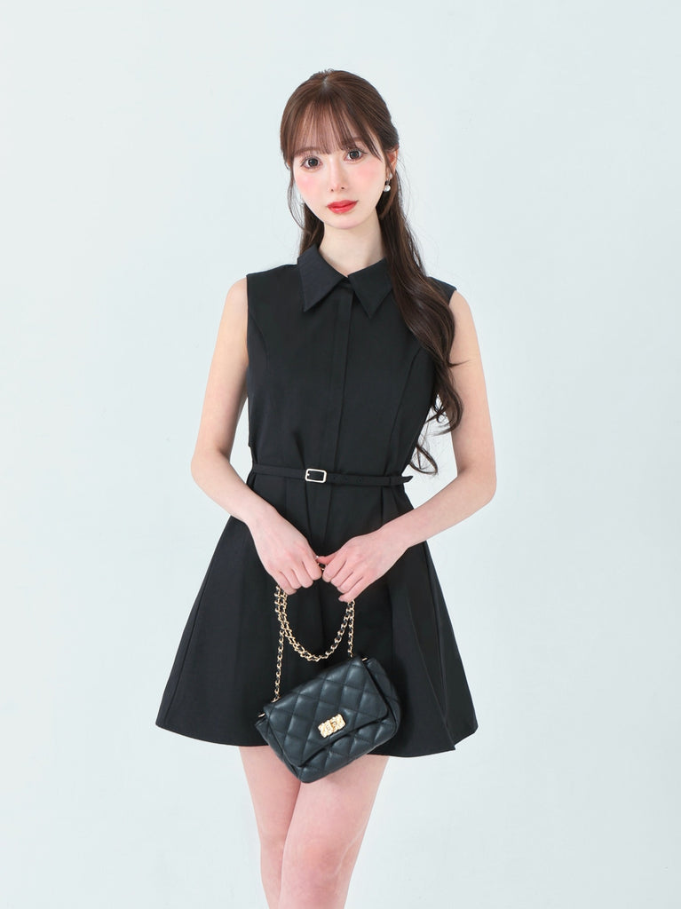 Back ribbon flare mini onepiece(eme10604)