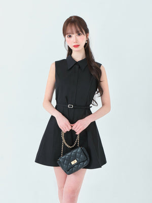 Back ribbon flare mini onepiece(eme10604)