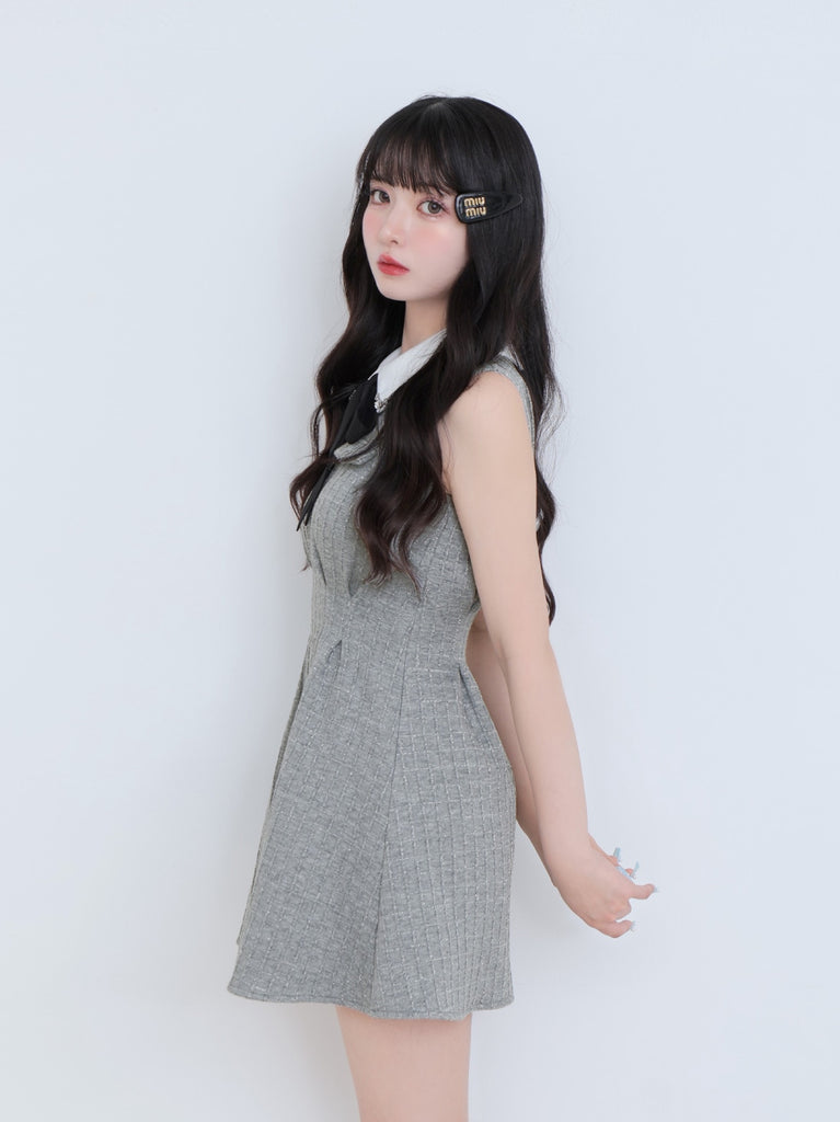 Bijou collar ribbon mini onepiece(eme10518)