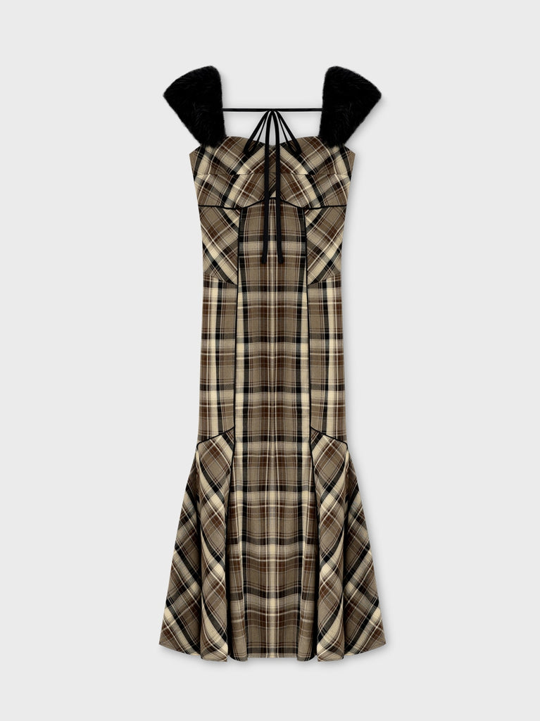 Fur sleeve mermaid onepiece(eme10718)