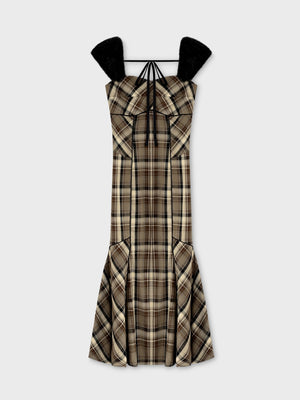 Fur sleeve mermaid onepiece(eme10718)