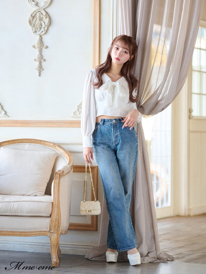 【SALE】Waist cut straight denim (eme10315)