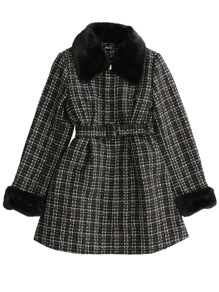 【SALE】Lame tweed fur coat (eme10508)