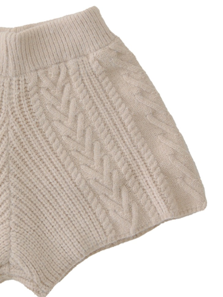 【SALE】Heart cable knit pants (eme10260)