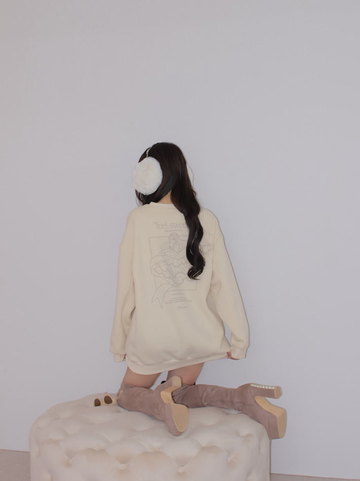 【sale】Back printed sweatshirt dress (eme10336)