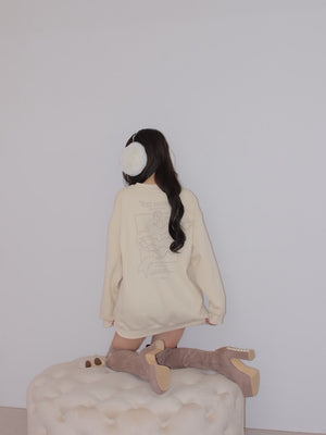 【sale】Back printed sweatshirt dress (eme10336)