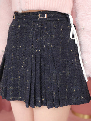 Belt design pleats mini skirt(eme10362)