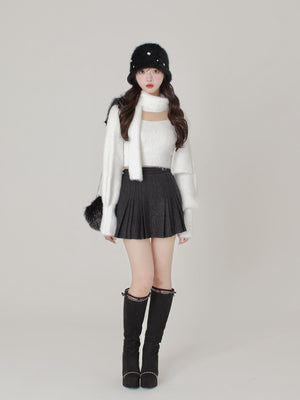 Bijou ribbon feather bucket hat (eme10387)