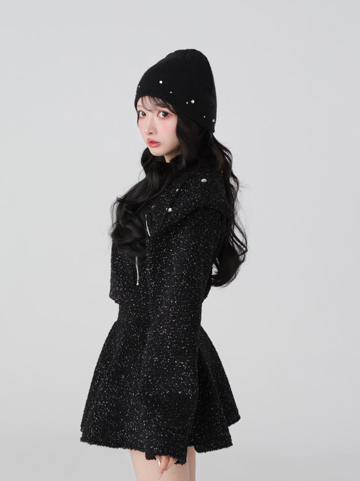 Big collar boa jacket(eme10377)