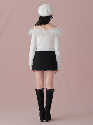 Feather ensemble knit tops(eme10366)