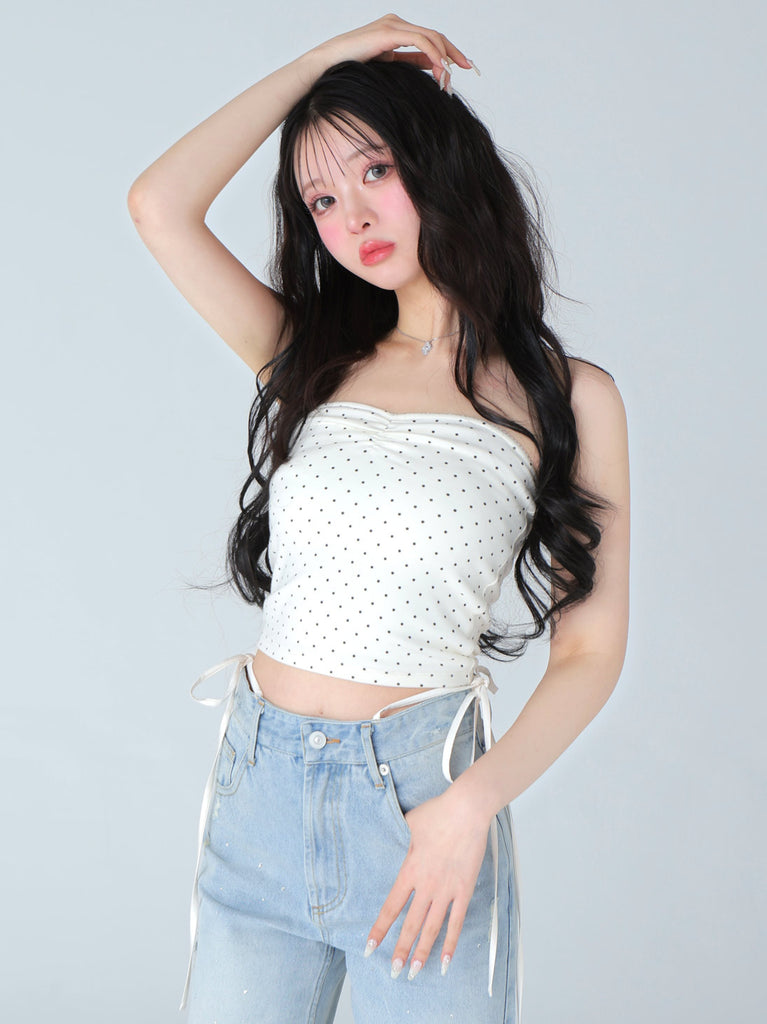 Back ribbon bear ensemble tops(eme10381)