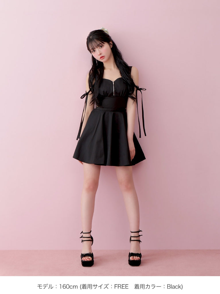 Taffeta ribbon mini onepiece(eme10531)