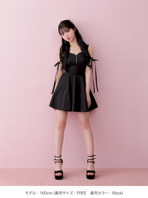 Taffeta ribbon mini onepiece(eme10531)