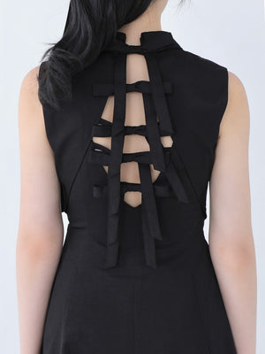 Back ribbon flare mini onepiece(eme10604)