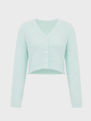 【SALE】【70％OFF】Sequin shaggy knit cardigan(eme10213)