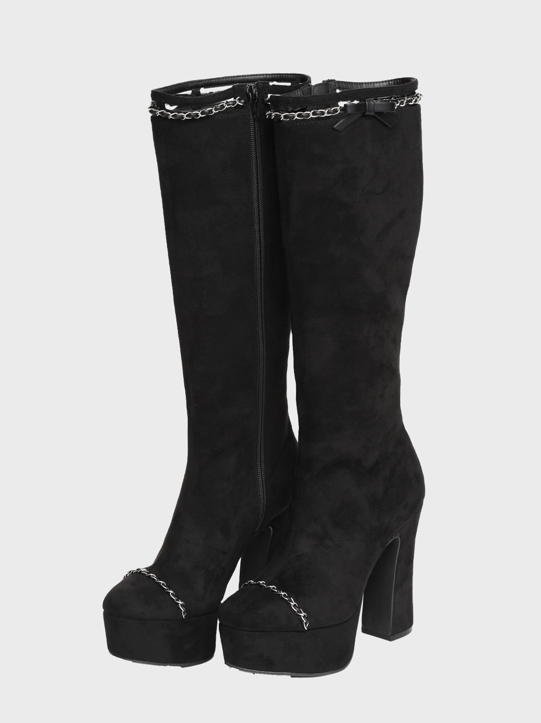 【SALE】【70％OFF】Cut design chain long boots (eme10328)