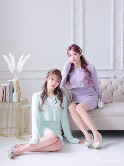 【SALE】Sequin shaggy knit skirt(eme10216)