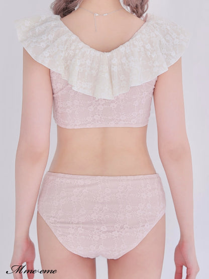 【SALE】Ribbon × glitter lace swimwear (eme10408)