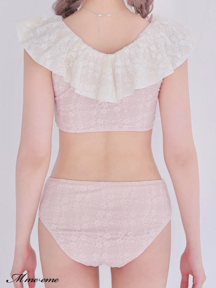 【SALE】Ribbon × glitter lace swimwear (eme10408)