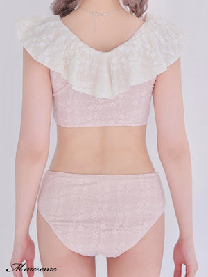 【SALE】Ribbon × glitter lace swimwear (eme10408)