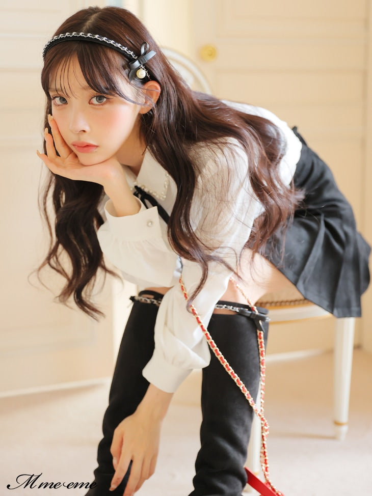 【SALE】Cut design chain long boots (eme10328)