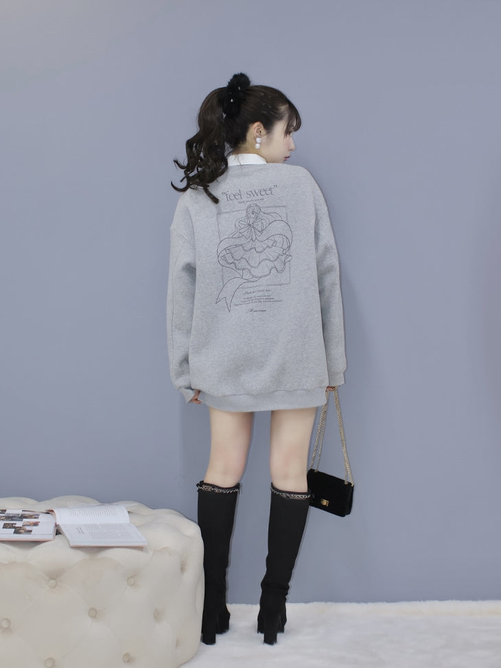 【sale】Back printed sweatshirt dress (eme10336)