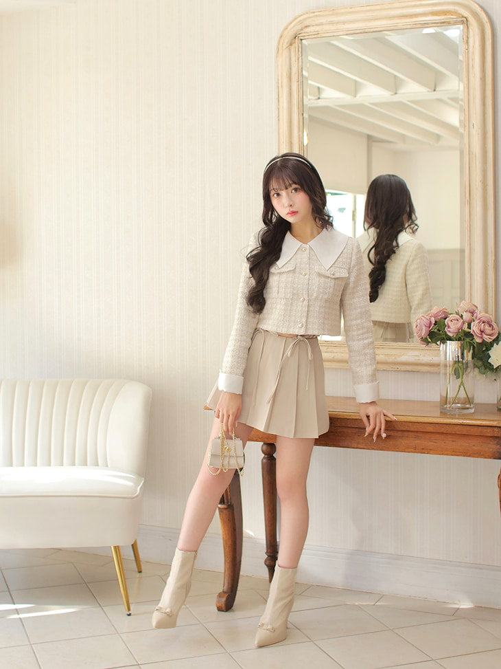 【SALE】Sweet spring tweed jacket (eme10337)