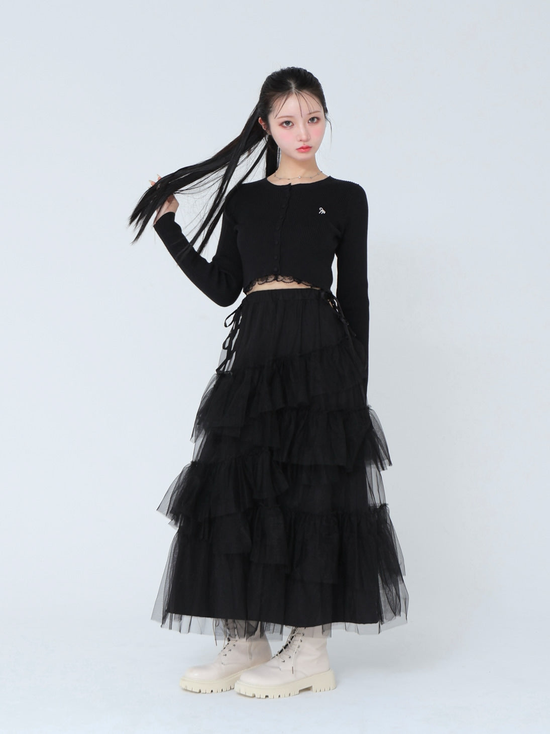 model：160cm　(size：F　color：Black)