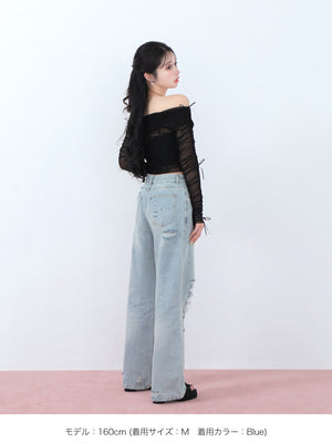 モデル：160cm（着用サイズ：M／着用カラー：Blue）