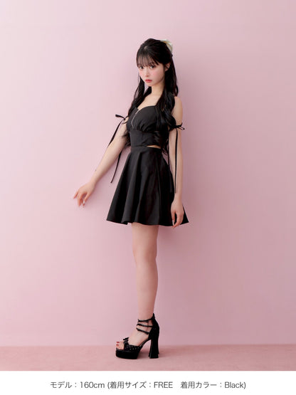 Taffeta ribbon mini onepiece(eme10531)