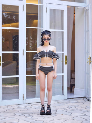 Sheer dot ribbon sport sandal(eme10539)