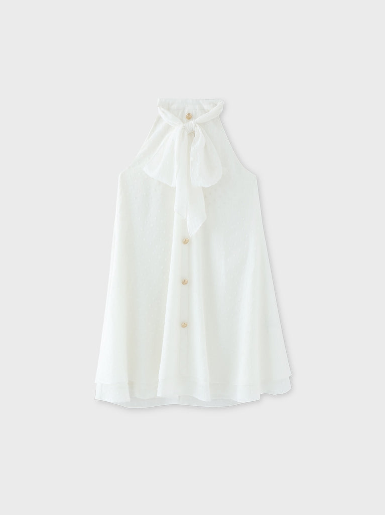 Helter neck ribbon mini onepiece(eme10537)