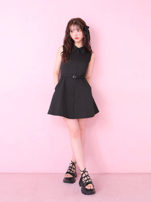 Back ribbon flare mini onepiece(eme10604)