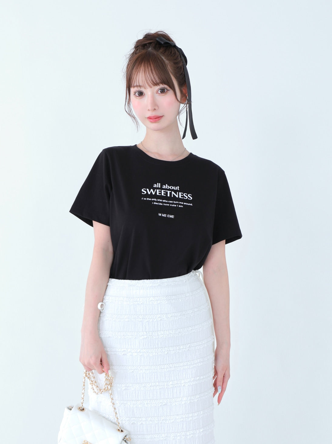 Ribbon sweet logo t-shirt(eme10709) – M me eme