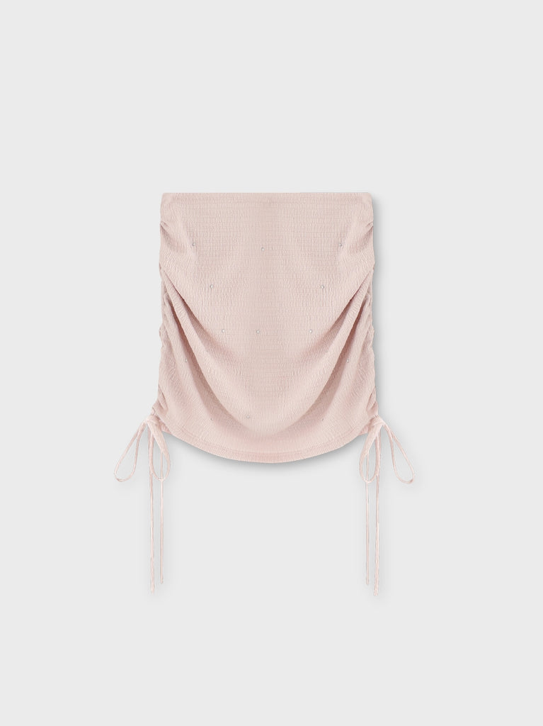 Side ribbon drost bijou mini skirt(eme10703)