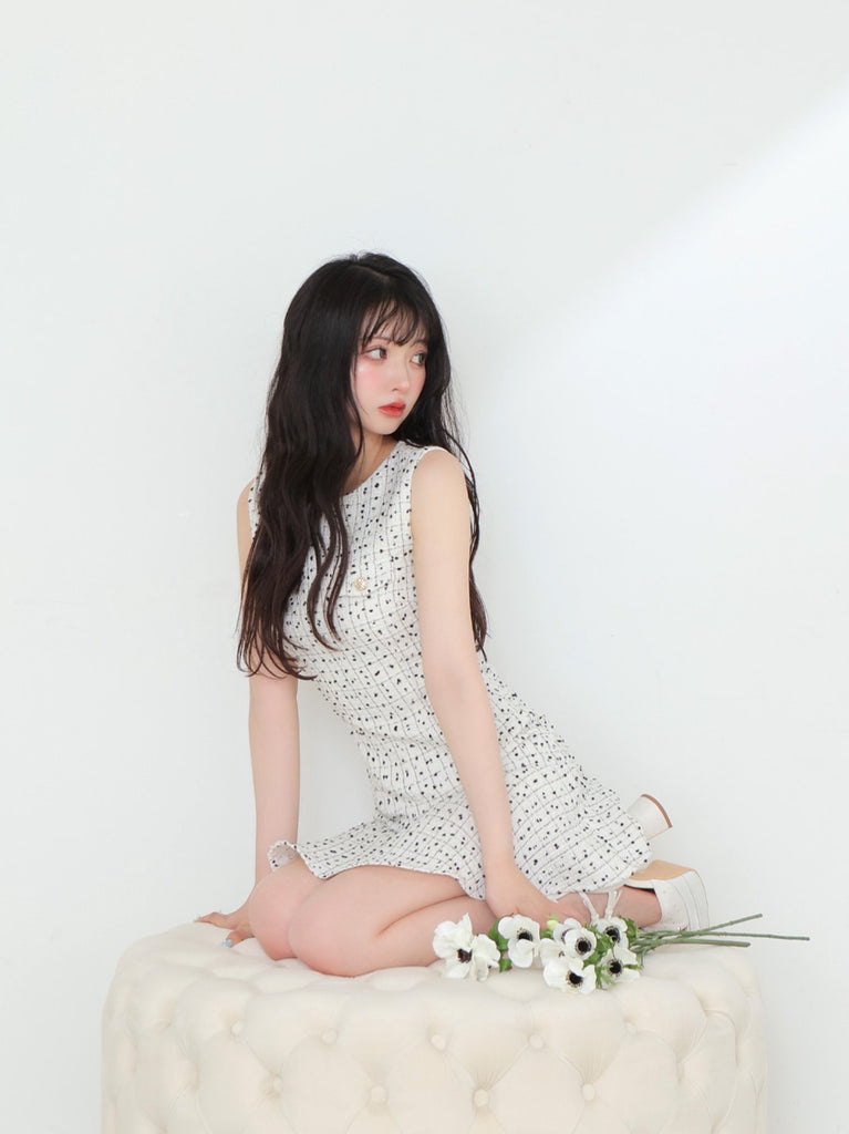 Check tweed mermaid mini onepiece(eme10545)