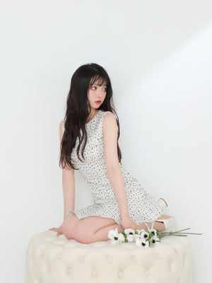 Check tweed mermaid mini onepiece(eme10545)