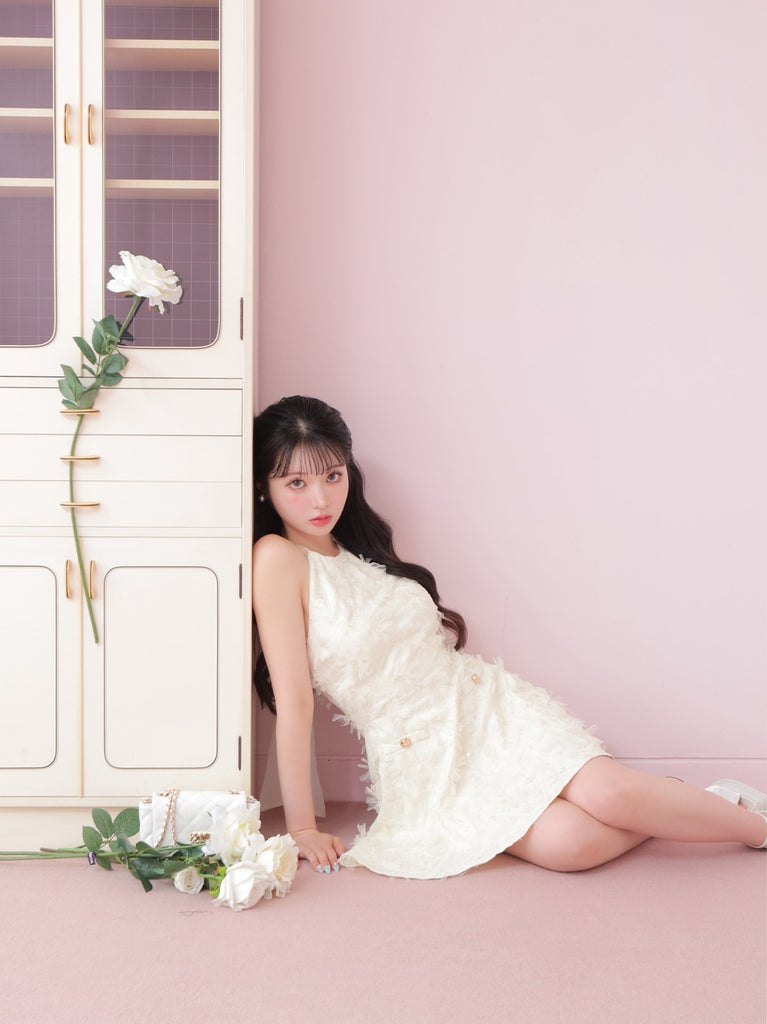 Flower tulle mini onepiece(eme10700)