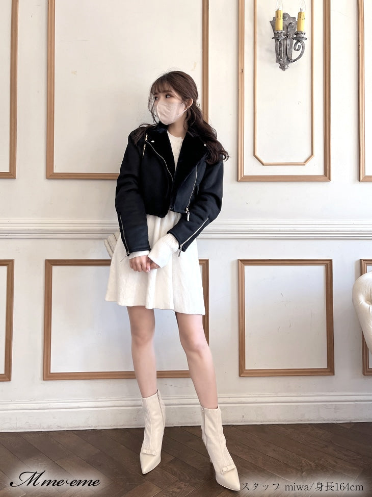 【SALE】Bijou pet flare knit dress (eme10254)