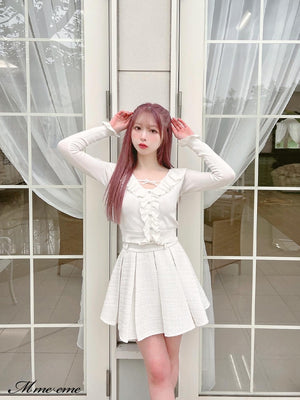 【SALE】Tweed pleated skirt (eme10414)