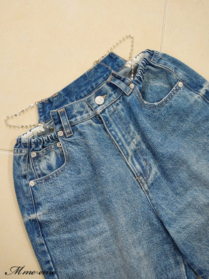 【SALE】Waist cut straight denim (eme10315)