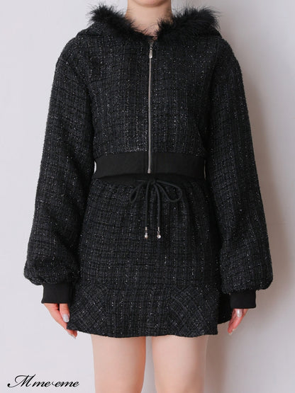 【SALE】Lame tweed mini skirt (eme10421)