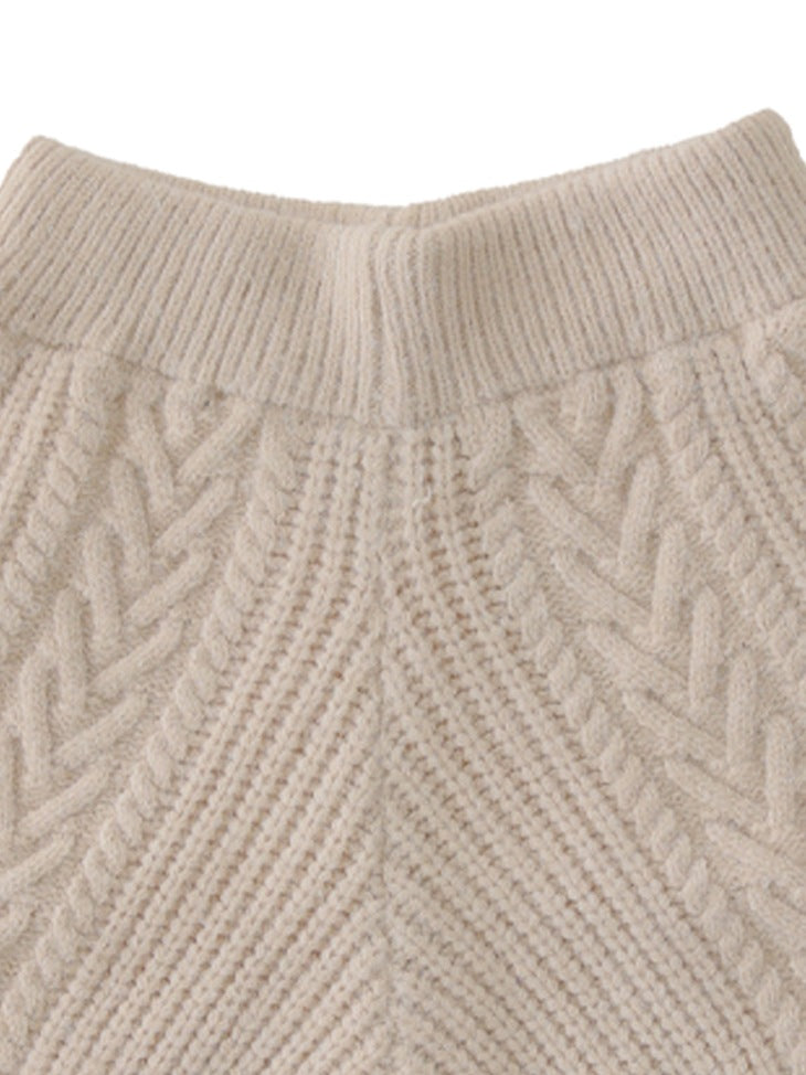 【SALE】Heart cable knit pants (eme10260)