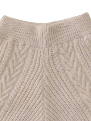 【SALE】Heart cable knit pants (eme10260)