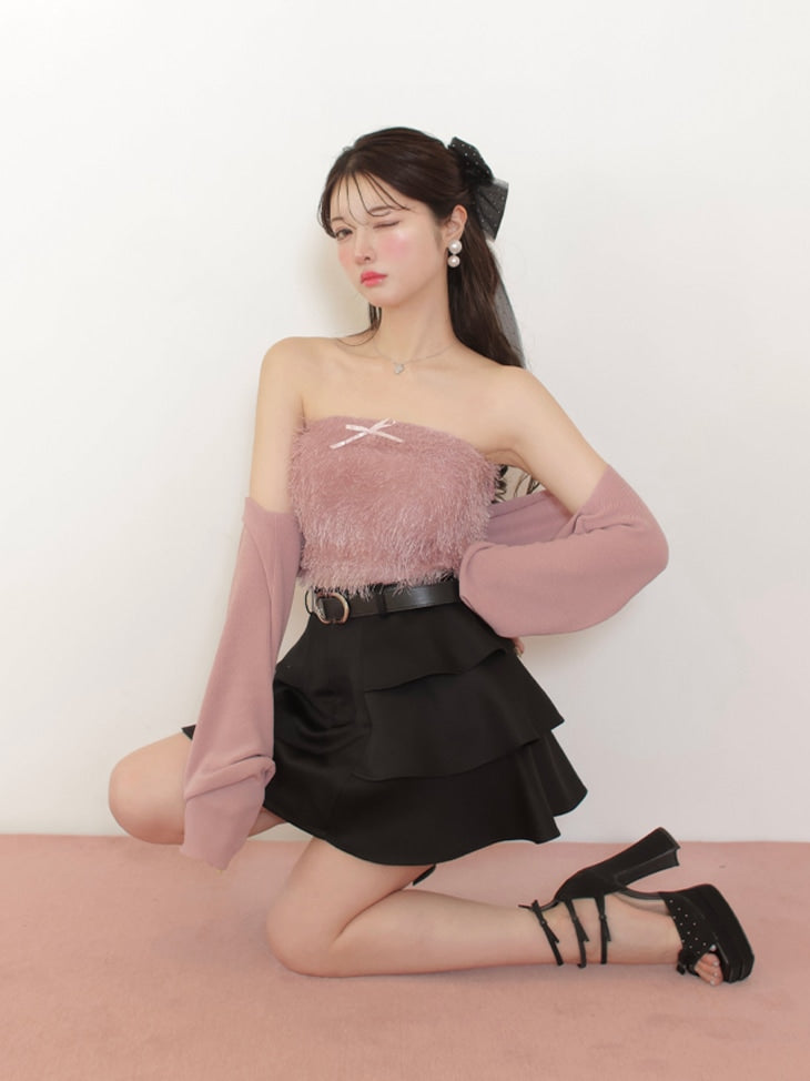 Feather like ensemble tops (eme10442)