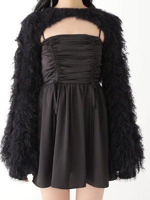 Fringe satin ensemble one piece(eme10533)