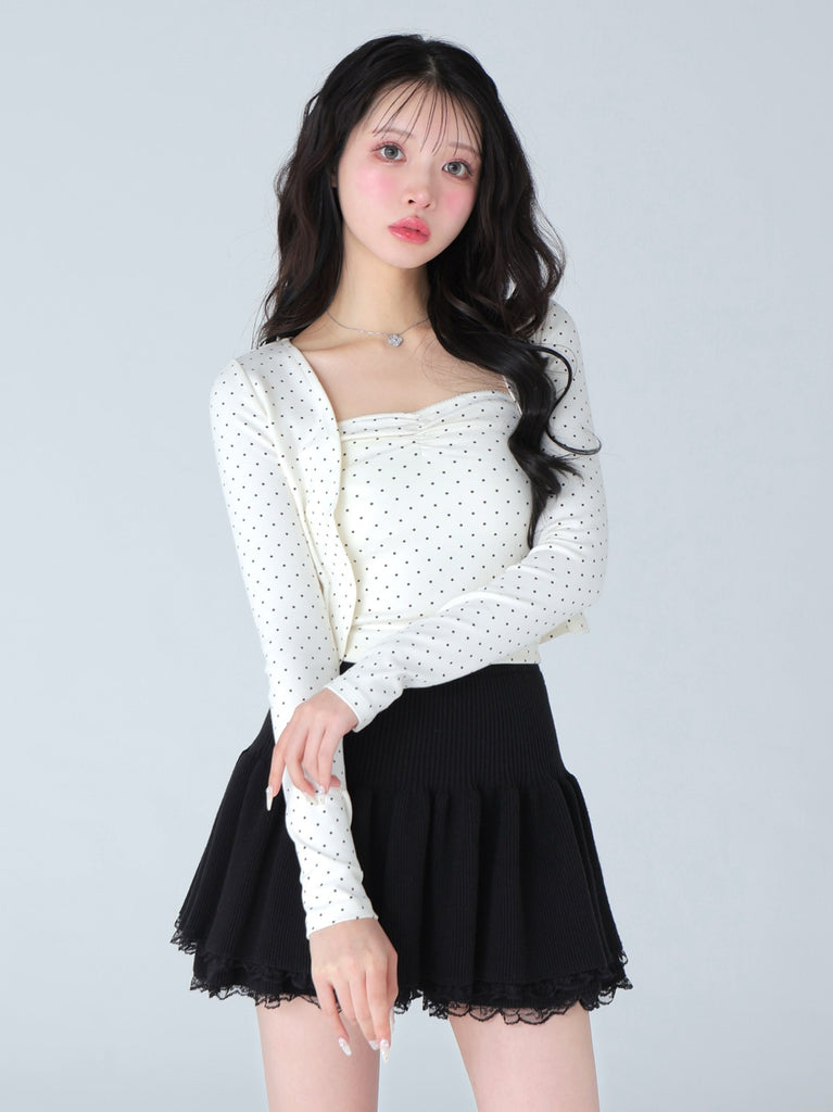 Back ribbon bear ensemble tops(eme10381)