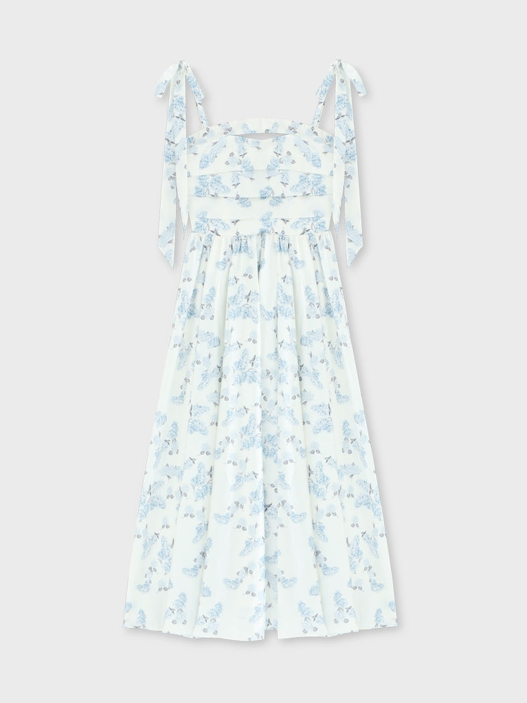 Flower ribbon flare long onepiece(eme10396)